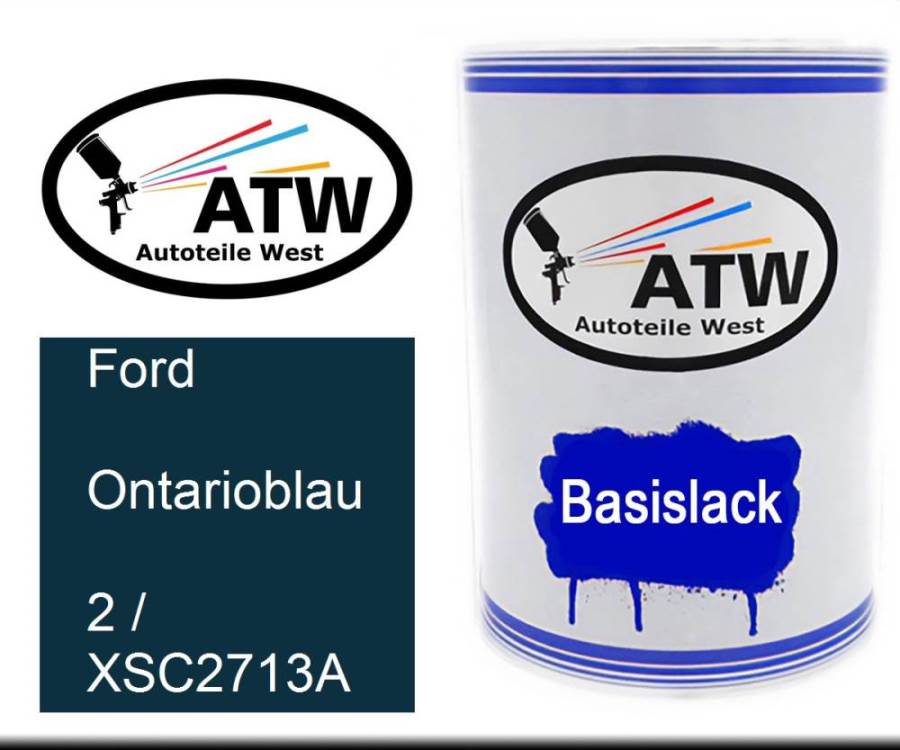 Ford, Ontarioblau, 2 / XSC2713A: 500ml Lackdose, von ATW Autoteile West.